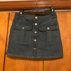 Button up denim skirt